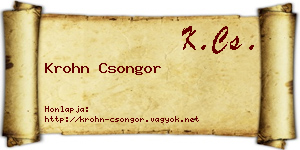 Krohn Csongor névjegykártya